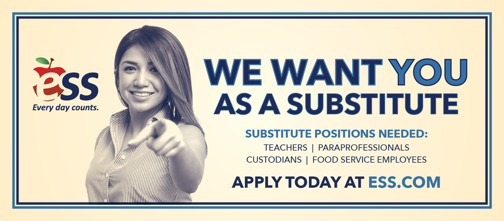 We want you as a substitute, apply today at ess.com