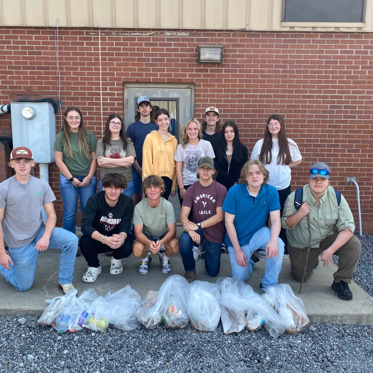 students with trash collected 